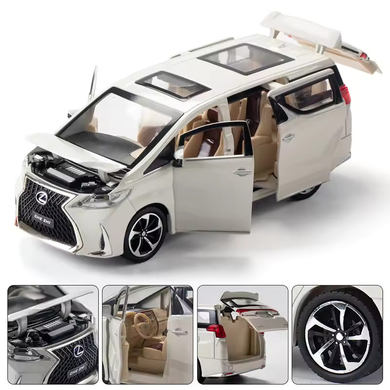 TOYOTA LEXUS LM300 1:24 DIECAST METAL PULLBACK TOY CAR WITH OPENABLE DOORS & LIGHT, MUSIC BOYS CAR FOR KIDS BEST TOYS GIFTS TOYS FOR KIDS [SIZE:-22CM*9CM*7CM]【 MULTICOLOR 】