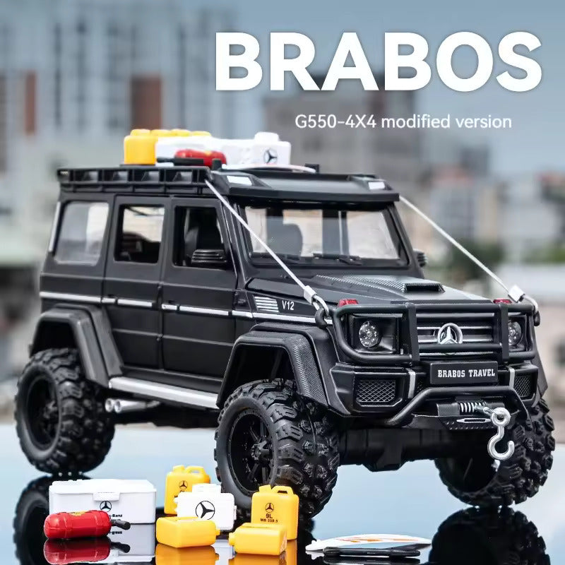 Mercedes-Benz Brabus G550 1:24 DIECAST METAL PULLBACK TOY CAR WITH OPENABLE DOORS & LIGHT, MUSIC BOYS CAR FOR KIDS BEST TOYS GIFTS TOYS FOR KIDS [SIZE:-24.5CM*11.3CM*10.6CM]【 MULTICOLOR 】