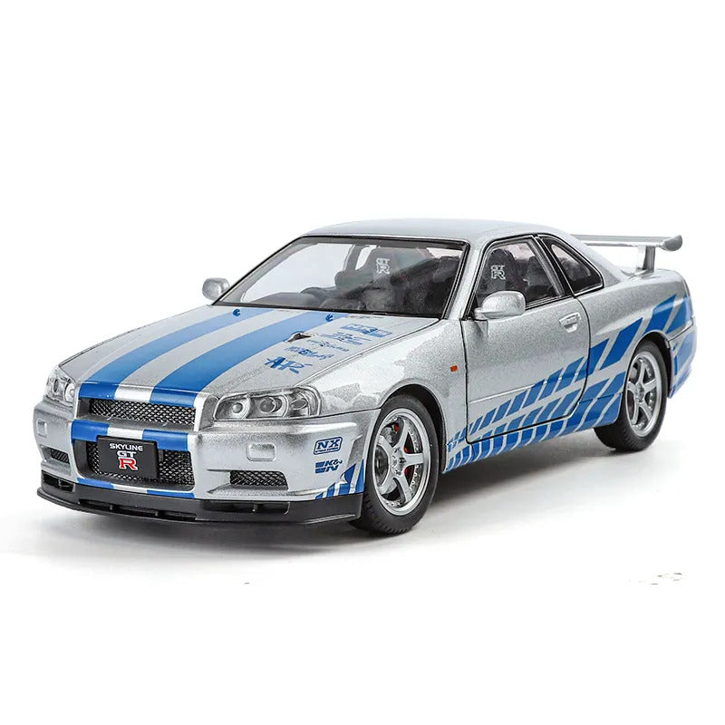 Nissan Skyline Gtr 34 Scale Model Diecast Metalcar - All Size