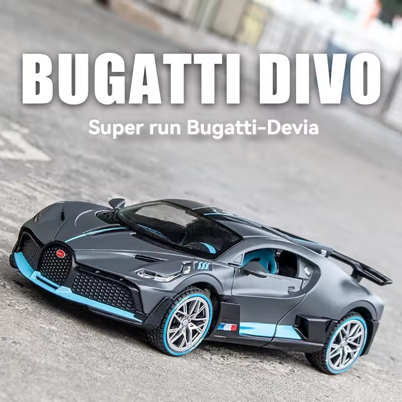 Big Size 1:24 BUGATTI DIVO DIECAST METAL PULLBACK TOY CAR WITH OPENABLE DOORS & LIGHT, MUSIC BOYS CAR FOR KIDS BEST TOYS GIFTS TOYS FOR KIDS [SIZE:-22CM*9CM*7CM]【 MULTICOLOR 】