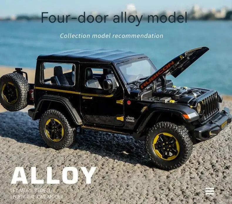 Big Size 1:24 Diecast Model Alloy Jeep Wrangler Rubicon 1941 Metal Pull Back with 6 Openable Doors & Sound Light Auto Toy car [20.5Cm *10.8Cm *10.5 Cm]