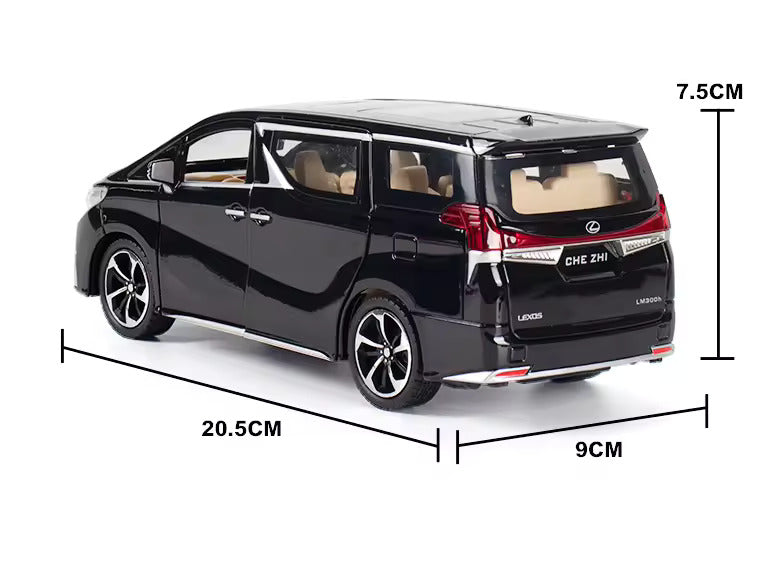 TOYOTA LEXUS LM300 1:24 DIECAST METAL PULLBACK TOY CAR WITH OPENABLE DOORS & LIGHT, MUSIC BOYS CAR FOR KIDS BEST TOYS GIFTS TOYS FOR KIDS [SIZE:-22CM*9CM*7CM]【 MULTICOLOR 】