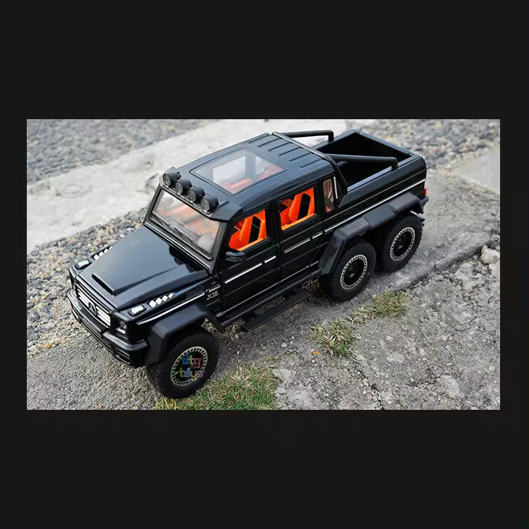 BIG SIZE MERCEDES 6X6 1:24 DIECAST METAL PULLBACK TOY CAR WITH OPENABLE DOORS & LIGHT, MUSIC BOYS CAR FOR KIDS BEST TOYS GIFTS TOYS FOR KIDS [SIZE:-22CM*9CM*7CM]【 MULTICOLOR 】