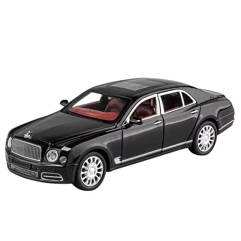 BIG SIZE BENTLEY MULSANNE 1:24 DIECAST METAL PULLBACK TOY CAR WITH OPENABLE DOORS & LIGHT, MUSIC BOYS CAR FOR KIDS BEST TOYS GIFTS TOYS FOR KIDS [SIZE:-21.8CM*6CM*5.5CM]【 MULTICOLOR 】