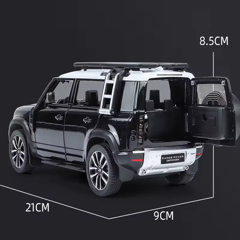 BIG SIZE LAND ROVER DEFENDER VEHICLE 1:24 DIECAST METAL PULLBACK TOY CAR WITH OPENABLE DOORS & LIGHT, MUSIC BOYS CAR FOR KIDS BEST TOYS GIFTS TOYS FOR KIDS [SIZE:-21CM*10CM*9CM]【 MULTICOLOR 】