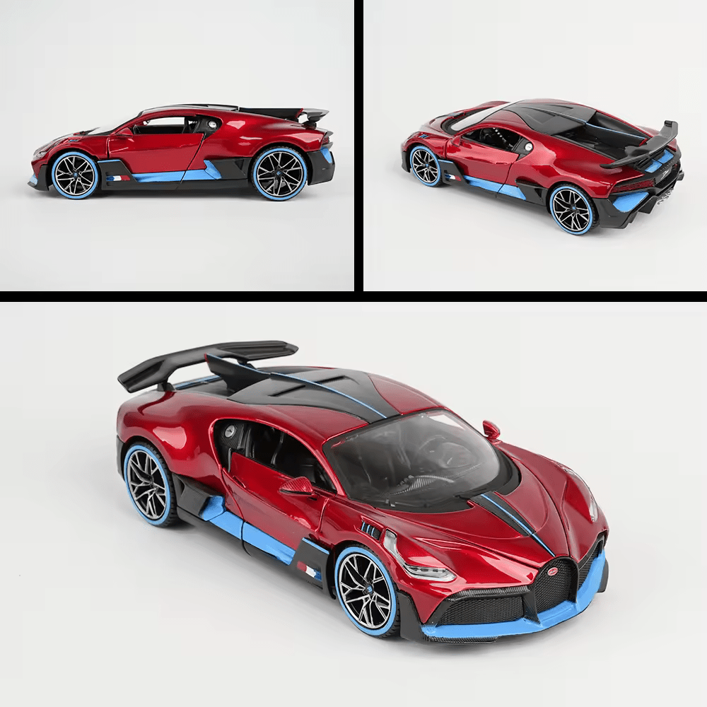 Big Size 1:24 BUGATTI DIVO DIECAST METAL PULLBACK TOY CAR WITH OPENABLE DOORS & LIGHT, MUSIC BOYS CAR FOR KIDS BEST TOYS GIFTS TOYS FOR KIDS [SIZE:-22CM*9CM*7CM]【 MULTICOLOR 】