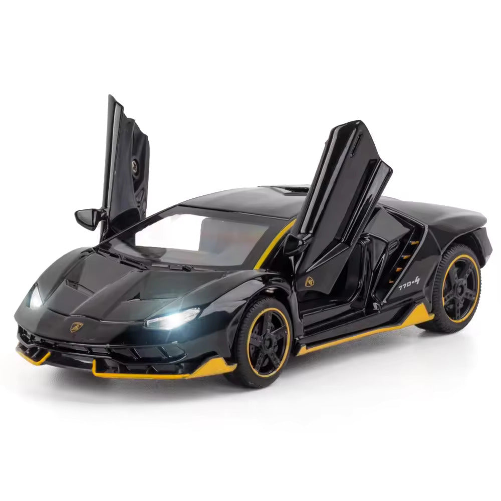 1:32 Scale Lamborghinii Die Cast Alloy Metal Car Model Pull Back Car For Children Toys Light & Sound(4 Color Design Available 1 Design Sending (Multicolor, Pack Of: 1)