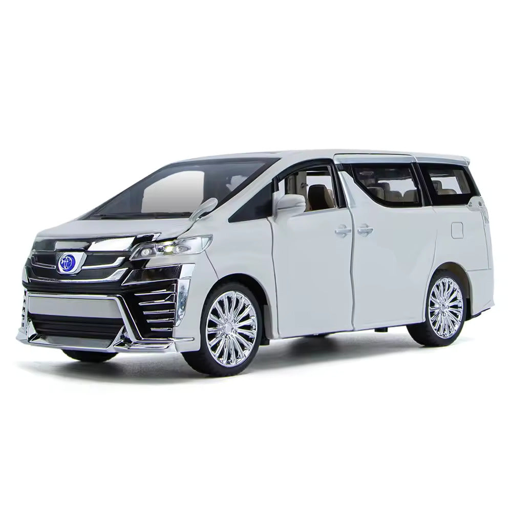 BIG SIZE TOYOTA VELLFIRE 1:24 DIECAST METAL PULLBACK TOY CAR WITH OPENABLE DOORS & LIGHT, MUSIC BOYS CAR FOR KIDS BEST TOYS GIFTS TOYS FOR KIDS [SIZE:-21.5CM*8.7CM*6.2CM]【 MULTICOLOR 】