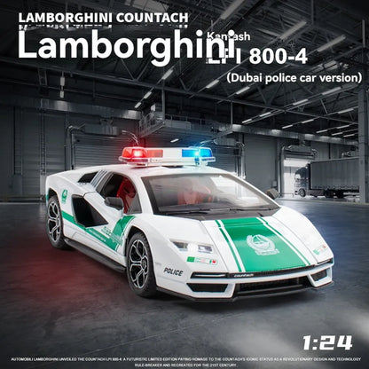 Lamborghini 800 Police Scale Model Diecast Metalcar - All Size