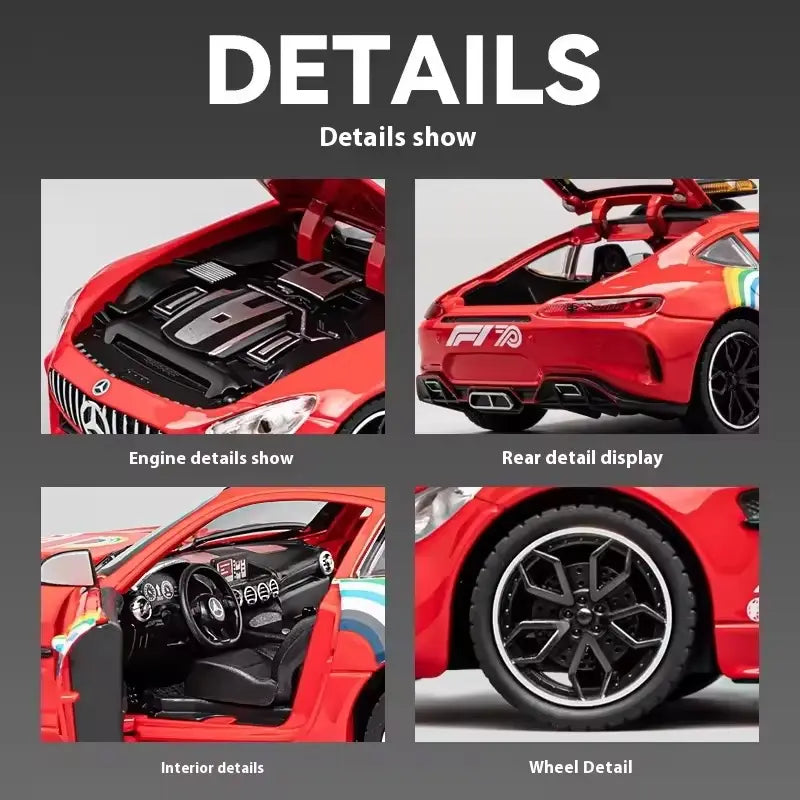 Mercedes-benz Amg Gt Safety Car Scale Model Diecast Metalcar - All Size