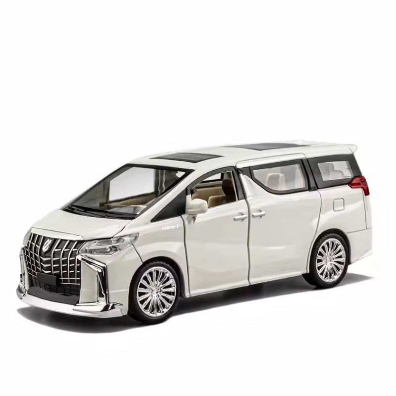 Big 1/24 Toyota Alphard Toy Car Metal Pull Back Diecast Car with Openable Door and Sound Light, Gifts Toys for Kids【 Multicolor 】[Size : 20.5Cm* 9Cm*7.5Cm]