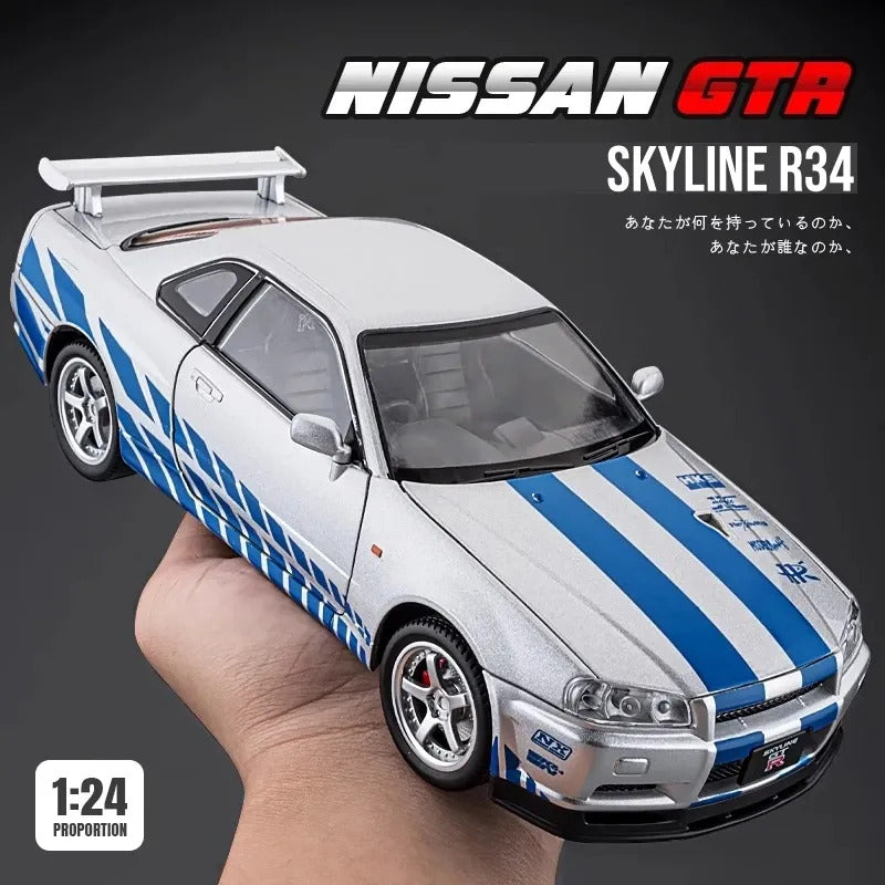 Nissan Skyline Gtr 34 Scale Model Diecast Metalcar - All Size