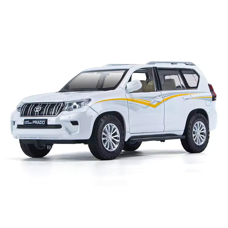 LAND CRUISER PRADO BIG SIZE 1:24 DIECAST METAL PULLBACK TOY CAR WITH OPENABLE DOORS & LIGHT, MUSIC BOYS CAR FOR KIDS BEST TOYS GIFTS TOYS FOR KIDS [SIZE:-22CM*9CM*7CM]【 MULTICOLOR 】