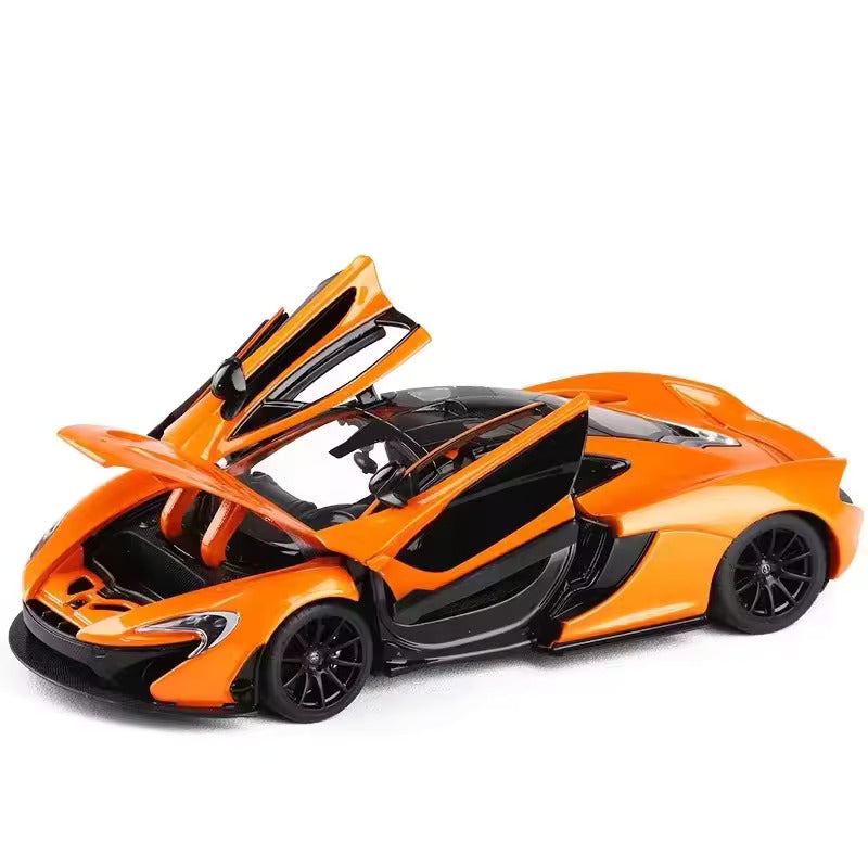 MC LAREN 1:24 DIECAST METAL PULLBACK TOY CAR WITH OPENABLE DOORS & LIGHT, MUSIC BOYS CAR FOR KIDS BEST TOYS GIFTS TOYS FOR KIDS [SIZE:-22CM*9CM*7CM]【 MULTICOLOR 】