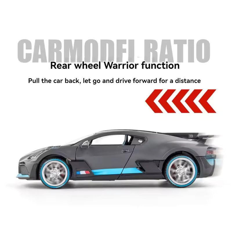 Big Size 1:24 BUGATTI DIVO DIECAST METAL PULLBACK TOY CAR WITH OPENABLE DOORS & LIGHT, MUSIC BOYS CAR FOR KIDS BEST TOYS GIFTS TOYS FOR KIDS [SIZE:-22CM*9CM*7CM]【 MULTICOLOR 】