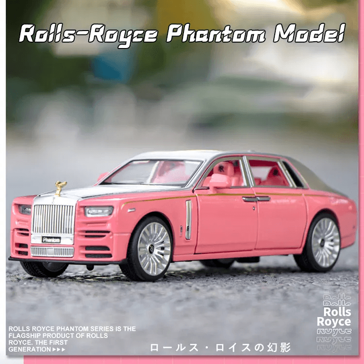 Rolls Royce Phantom Pink Scale Model Diecast Metalcar - All Size