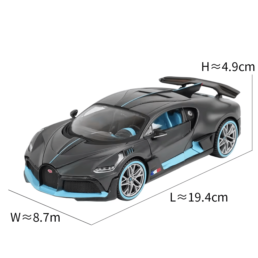 Big Size 1:24 BUGATTI DIVO DIECAST METAL PULLBACK TOY CAR WITH OPENABLE DOORS & LIGHT, MUSIC BOYS CAR FOR KIDS BEST TOYS GIFTS TOYS FOR KIDS [SIZE:-22CM*9CM*7CM]【 MULTICOLOR 】