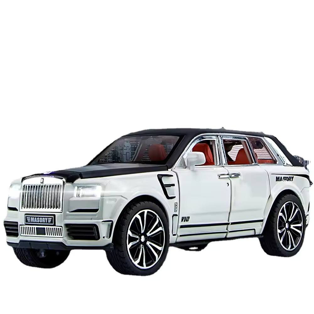 ROLLS ROYCE CULLINAN MASORY 1:32 DIECAST METAL PULLBACK TOY CAR WITH OPENABLE DOORS & LIGHT, MUSIC BOYS CAR FOR KIDS BEST TOYS GIFTS TOYS FOR KIDS [SIZE:-17CM*6.5CM*6CM]【 MULTICOLOR】