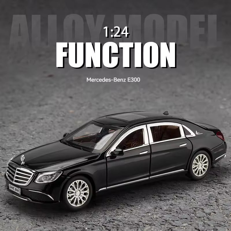 BIG SIZE MERCEDES BENZ E300 1:24 DIECAST METAL PULLBACK TOY CAR WITH OPENABLE DOORS & LIGHT, MUSIC BOYS CAR FOR KIDS BEST TOYS GIFTS TOYS FOR KIDS [SIZE:-22CM*9CM*7CM]【 MULTICOLOR 】