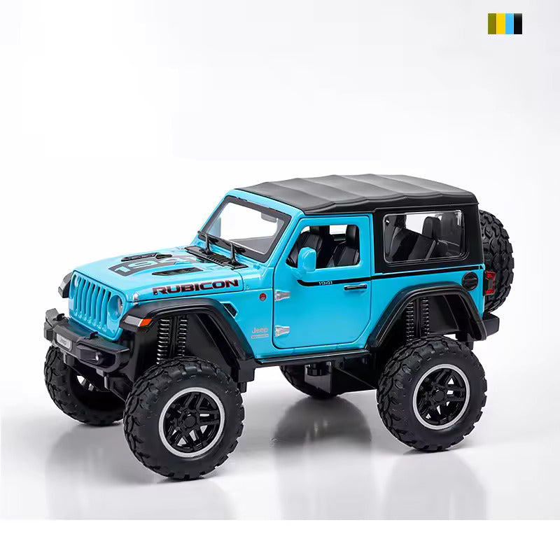 Big Size 1:24 Diecast Model Alloy Jeep Wrangler Rubicon 1941 Metal Pull Back with 6 Openable Doors & Sound Light Auto Toy car [20.5Cm *10.8Cm *10.5 Cm]