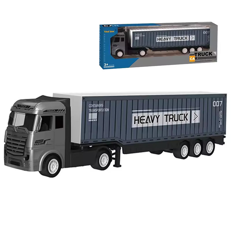 1:48 DIECAST ALLOY LOGISTIC-TRANSPORTATION BIG HEAVY TRUCK TOYS WITH FRICTION POWERED MINIATURE CAR VEHICLE TOY FOR KIDS, BOYS AND GIRLS