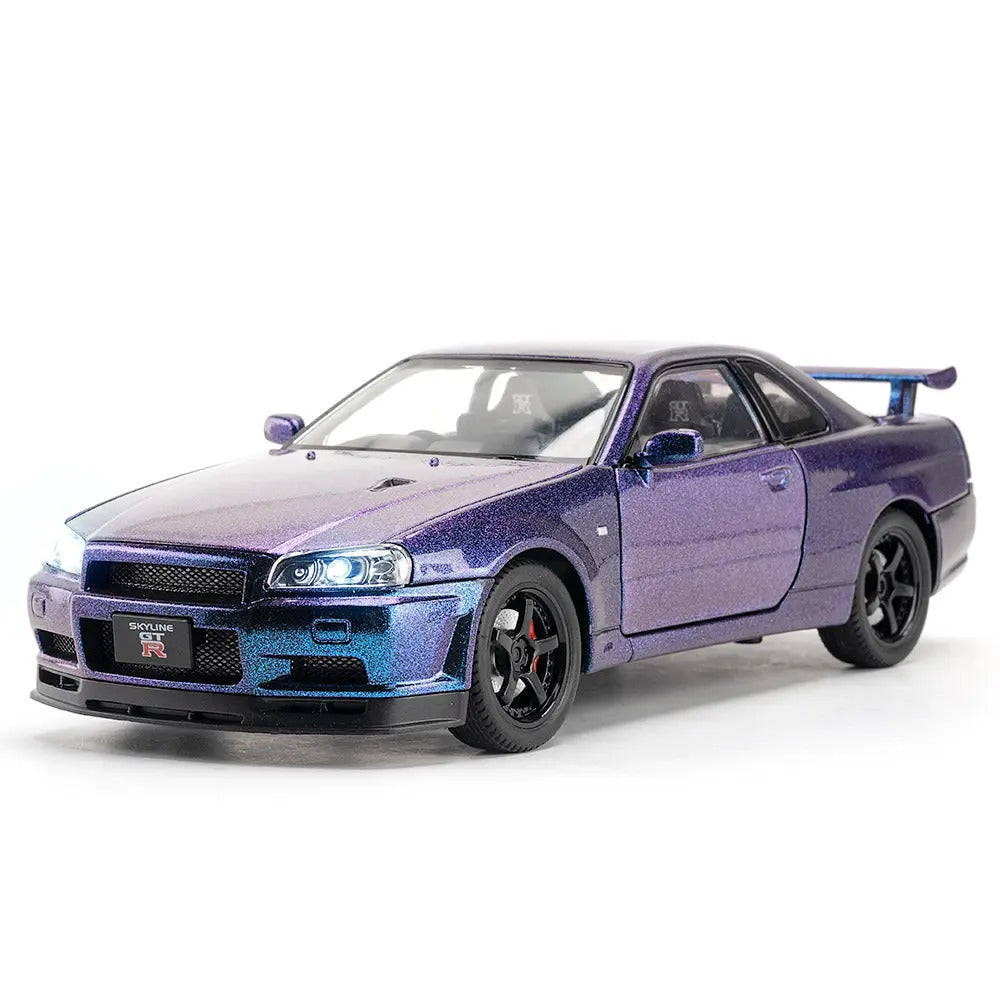 Nissan Skyline Gtr 34 Scale Model Diecast Metalcar - All Size