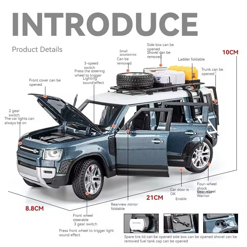 Land Rover Defender Vehicle Scale Model Diecast Metalcar - All Size