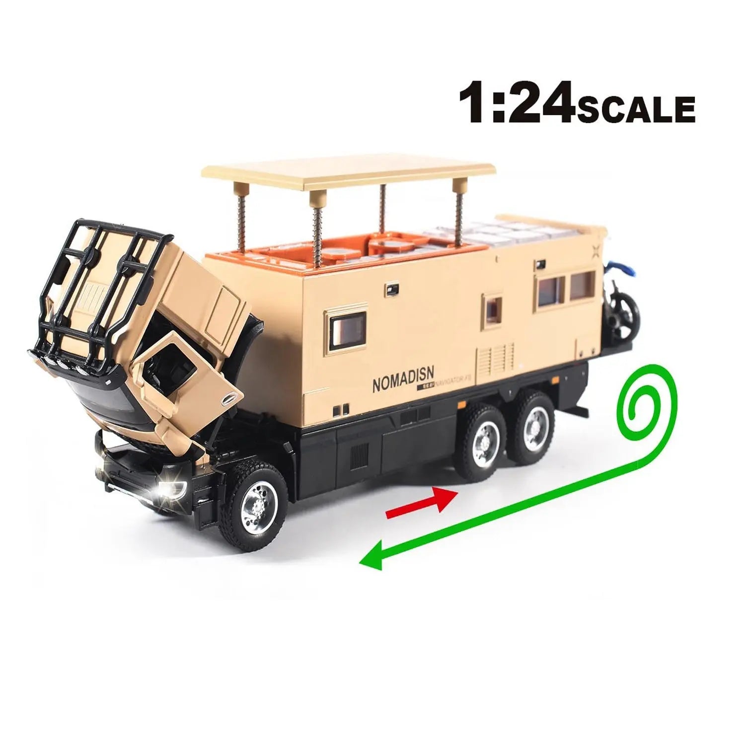 BIG SIZE MERCEDES-BENZ NOMADISON RV 1:24 DIE CAST MODEL CAR WITH DOOR OPENING ENGINE HOOD & TRUNK OPENING, PULL BACK ALLOY TOY CAR WITH LIGHT SOUND [SIZE:-23CM*8CM*6CM]【 MULTICOLOR 】