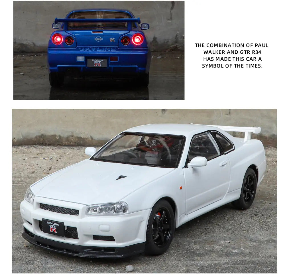 Nissan Skyline Gtr 34 Scale Model Diecast Metalcar - All Size