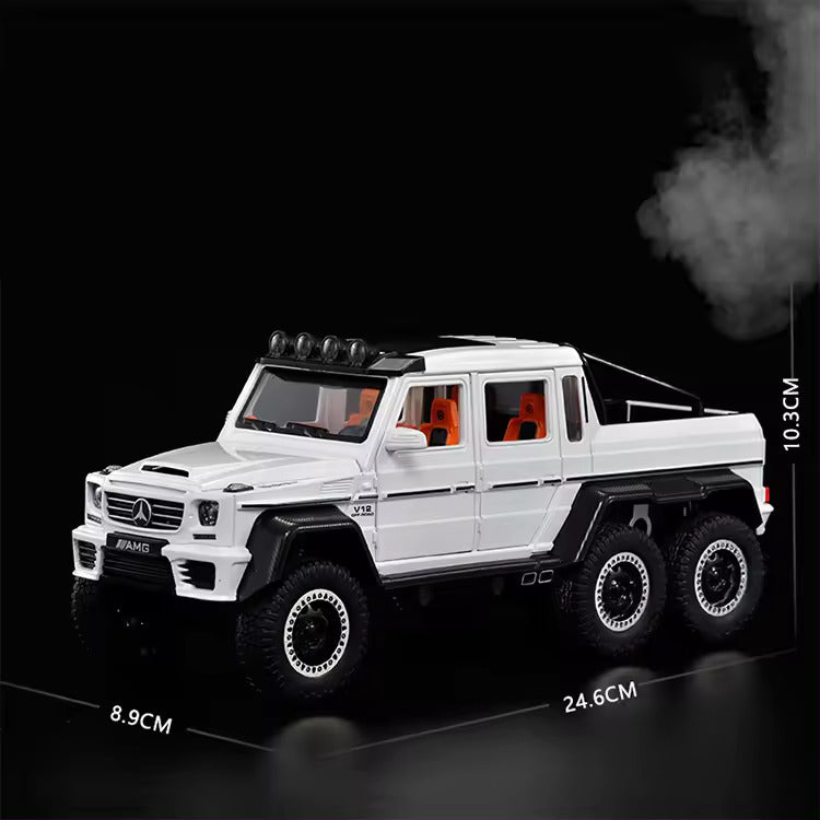 BIG SIZE MERCEDES 6X6 1:24 DIECAST METAL PULLBACK TOY CAR WITH OPENABLE DOORS & LIGHT, MUSIC BOYS CAR FOR KIDS BEST TOYS GIFTS TOYS FOR KIDS [SIZE:-22CM*9CM*7CM]【 MULTICOLOR 】