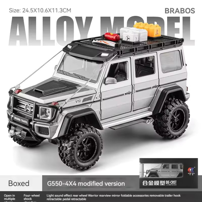 Mercedes-Benz Brabus G550 1:24 DIECAST METAL PULLBACK TOY CAR WITH OPENABLE DOORS & LIGHT, MUSIC BOYS CAR FOR KIDS BEST TOYS GIFTS TOYS FOR KIDS [SIZE:-24.5CM*11.3CM*10.6CM]【 MULTICOLOR 】