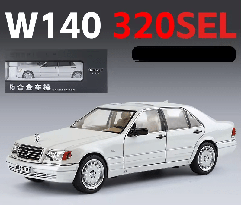 Mercedes-Benz W140 320SEL 1:24 DIECAST METAL PULLBACK TOY CAR WITH OPENABLE DOORS & LIGHT, MUSIC BOYS CAR FOR KIDS BEST TOYS GIFTS TOYS FOR KIDS [SIZE:-21.2CM*7.8CM*6.5CM]【 MULTICOLOR 】