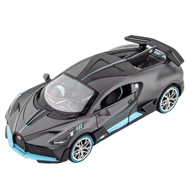 Big Size 1:24 BUGATTI DIVO DIECAST METAL PULLBACK TOY CAR WITH OPENABLE DOORS & LIGHT, MUSIC BOYS CAR FOR KIDS BEST TOYS GIFTS TOYS FOR KIDS [SIZE:-22CM*9CM*7CM]【 MULTICOLOR 】