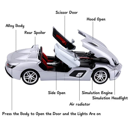 Mercedes-benz Slr Stirling Convertible Sports Car Scale Model Diecast Metalcar - All Size