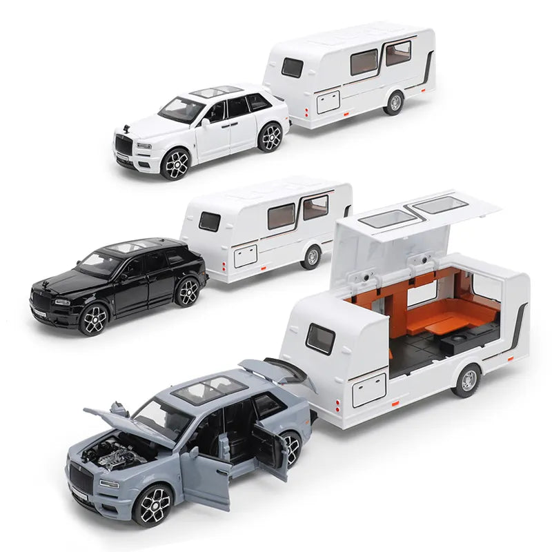 Rolls Royce Cullinan Trailer Scale Model Diecast Metalcar - All Size