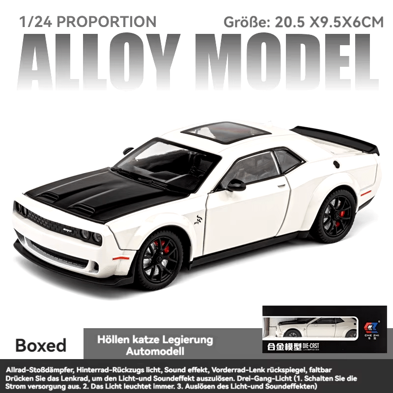 Dodge Challenger Hellcat Scale Model Diecast Metal Car - All Size