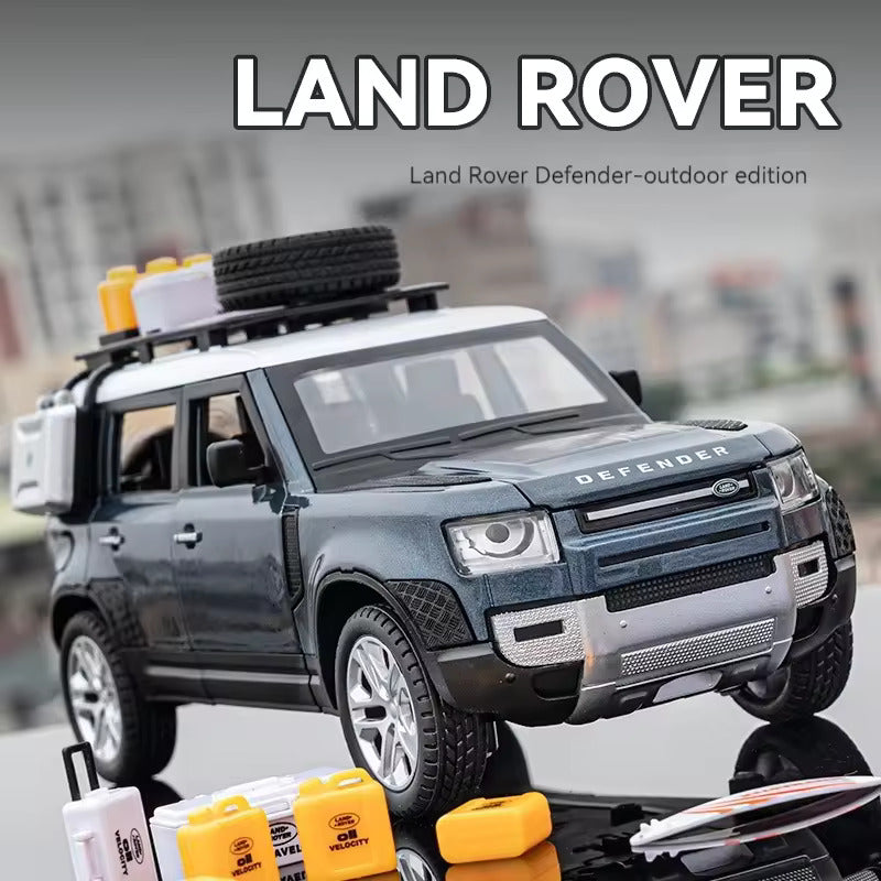 BIG SIZE LAND ROVER DEFENDER VEHICLE 1:24 DIECAST METAL PULLBACK TOY CAR WITH OPENABLE DOORS & LIGHT, MUSIC BOYS CAR FOR KIDS BEST TOYS GIFTS TOYS FOR KIDS [SIZE:-21CM*10CM*9CM]【 MULTICOLOR 】