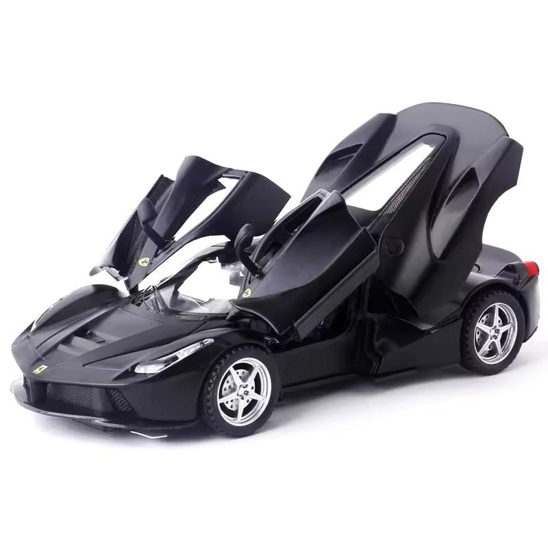 FERRARI LAFERRARI 1:32 DIECAST METAL PULLBACK TOY CAR WITH OPENABLE DOORS & LIGHT, MUSIC BOYS CAR FOR KIDS BEST TOYS GIFTS TOYS FOR KIDS [SIZE:-15.2CM*6CM*3.5CM]【 MULTICOLOR 】