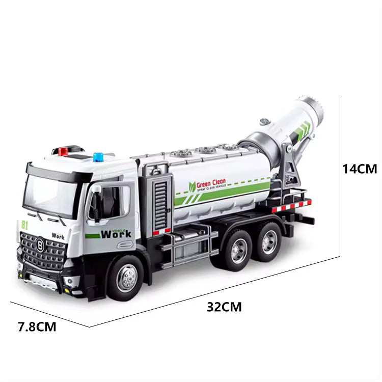 UNBREAKABLE METAL TRUCK TOY PULL BACK VEHICLES ENGINEERING TOYS METAL TRUCK WITH LIGHT & SOUND FOR KIDS BOYS GIRLS (WATER SPRAY FIRE TRUCK) (COLOR AS PER STOCK)