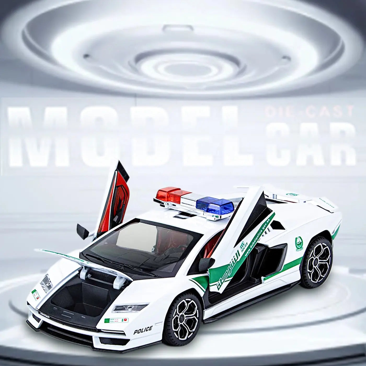 Lamborghini 800 Police Scale Model Diecast Metalcar - All Size