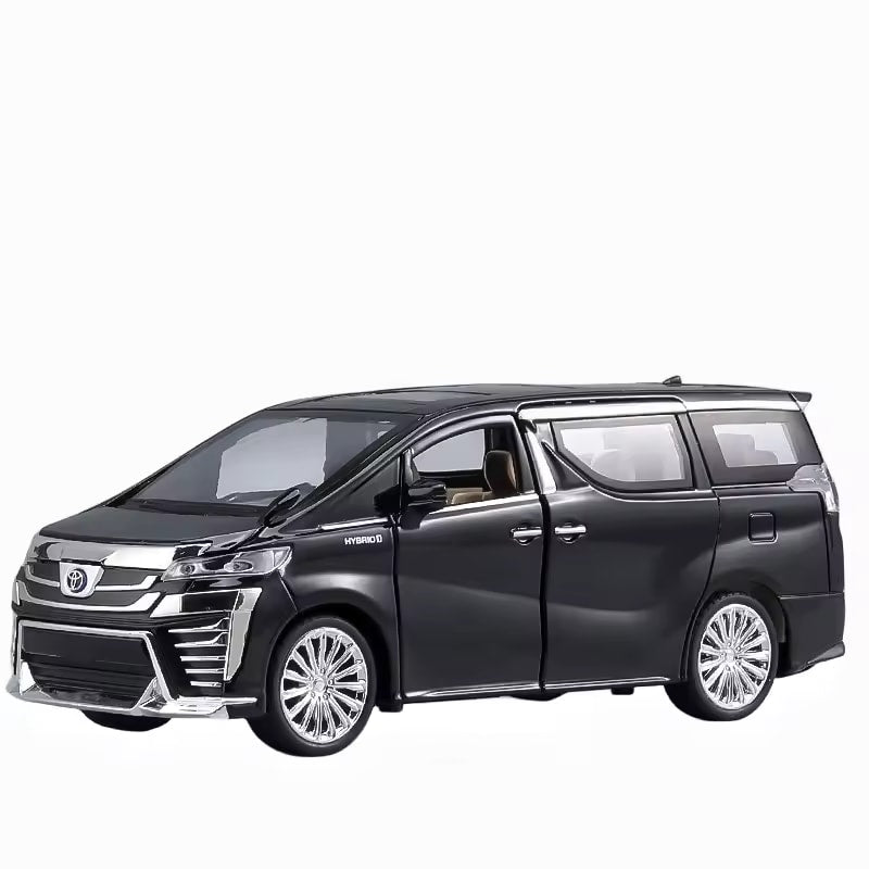 BIG SIZE TOYOTA VELLFIRE 1:24 DIECAST METAL PULLBACK TOY CAR WITH OPENABLE DOORS & LIGHT, MUSIC BOYS CAR FOR KIDS BEST TOYS GIFTS TOYS FOR KIDS [SIZE:-21.5CM*8.7CM*6.2CM]【 MULTICOLOR 】