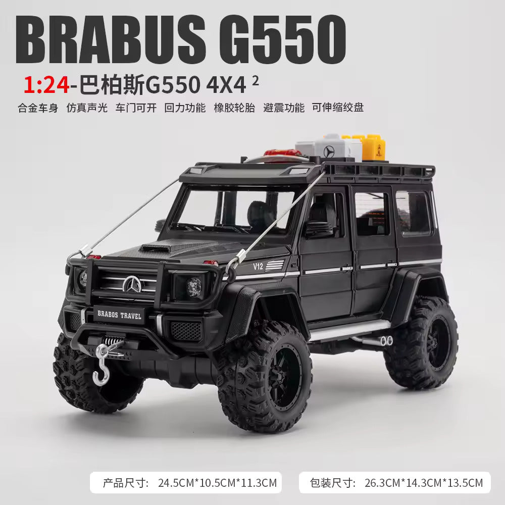 Mercedes-Benz Brabus G550 1:24 DIECAST METAL PULLBACK TOY CAR WITH OPENABLE DOORS & LIGHT, MUSIC BOYS CAR FOR KIDS BEST TOYS GIFTS TOYS FOR KIDS [SIZE:-24.5CM*11.3CM*10.6CM]【 MULTICOLOR 】