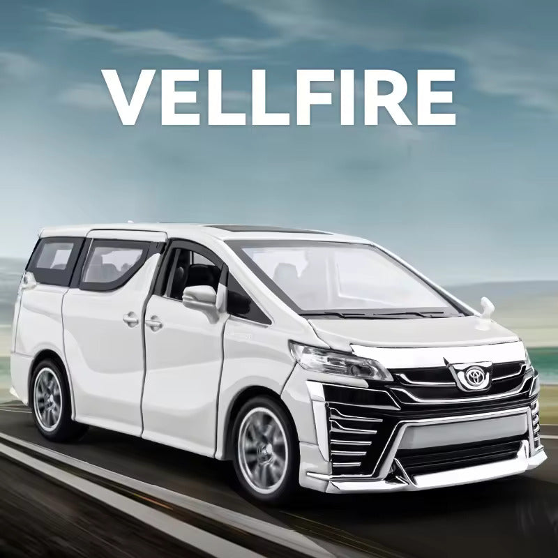 BIG SIZE TOYOTA VELLFIRE 1:24 DIECAST METAL PULLBACK TOY CAR WITH OPENABLE DOORS & LIGHT, MUSIC BOYS CAR FOR KIDS BEST TOYS GIFTS TOYS FOR KIDS [SIZE:-21.5CM*8.7CM*6.2CM]【 MULTICOLOR 】