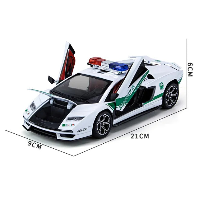 Lamborghini 800 Police Scale Model Diecast Metalcar - All Size