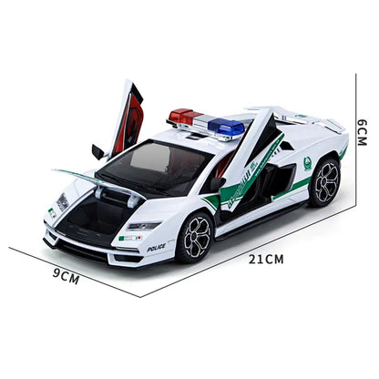 Lamborghini 800 Police Scale Model Diecast Metalcar - All Size
