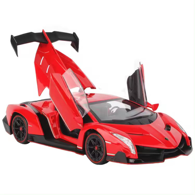 BIG SIZE LAMBORGHINI VENENO 1:24 DIECAST METAL PULLBACK TOY CAR WITH OPENABLE DOORS & LIGHT, MUSIC BOYS CAR FOR KIDS BEST TOYS GIFTS TOYS FOR KIDS [SIZE:-21CM*12CM*8.7CM]【 MULTICOLOR 】