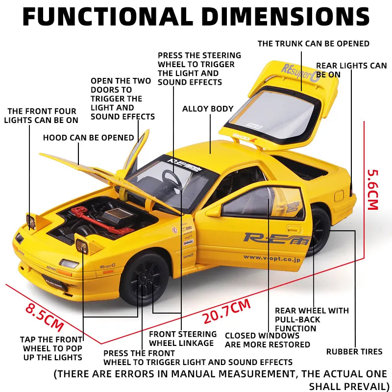 Mazda Rx7 Scale Model Diecast Metalcar - All Size