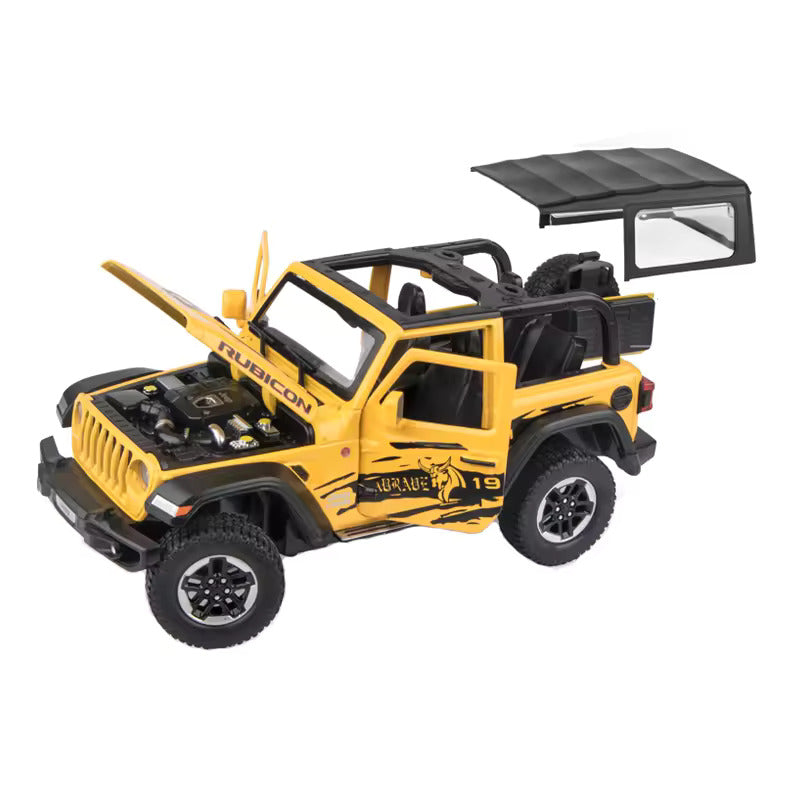 Big Size 1:24 Diecast Model Alloy Jeep Wrangler Rubicon 1941 Metal Pull Back with 6 Openable Doors & Sound Light Auto Toy car [20.5Cm *10.8Cm *10.5 Cm]