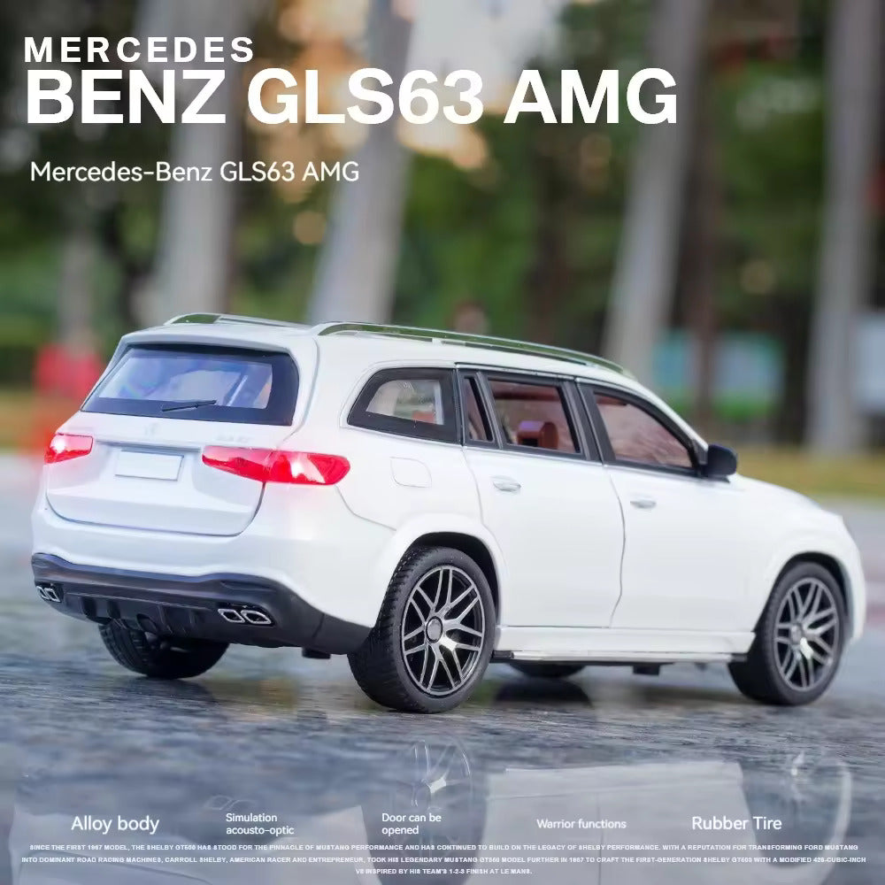 BIG SIZE MERCEDES BENZ GLS63 MAYBACH 1:24 DIECAST METAL PULLBACK TOY CAR WITH OPENABLE DOORS & LIGHT, MUSIC BOYS CAR FOR KIDS BEST TOYS GIFTS TOYS FOR KIDS [SIZE:-21CM*8.5CM*8CM]【 MULTICOLOR 】