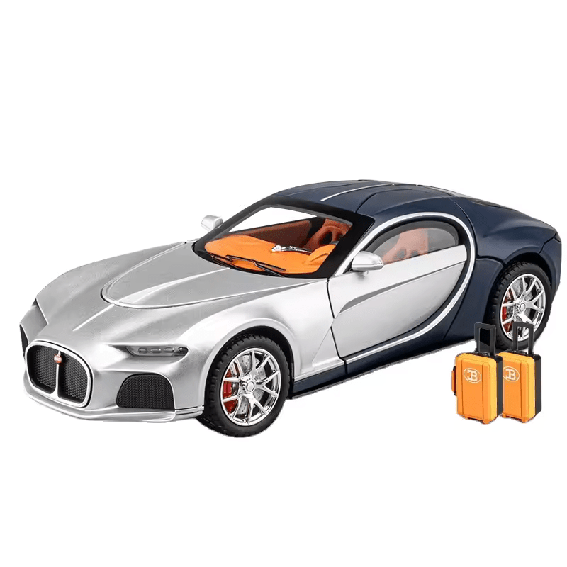 Bugatti Atlantic Big Size 1:24 Diecast Scale Model Metal Pull Back Toy car for Kids with Openable Doors & Light, Music Toy Vehicle for Kids 【 MULTICOLOR 】[SIZE : 20.5CM* 9CM*7.5CM]